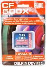 NEW Delkin Devices 16GB UDMA 6 500x 75MB/s CF Compact Flash Camera Memory Card