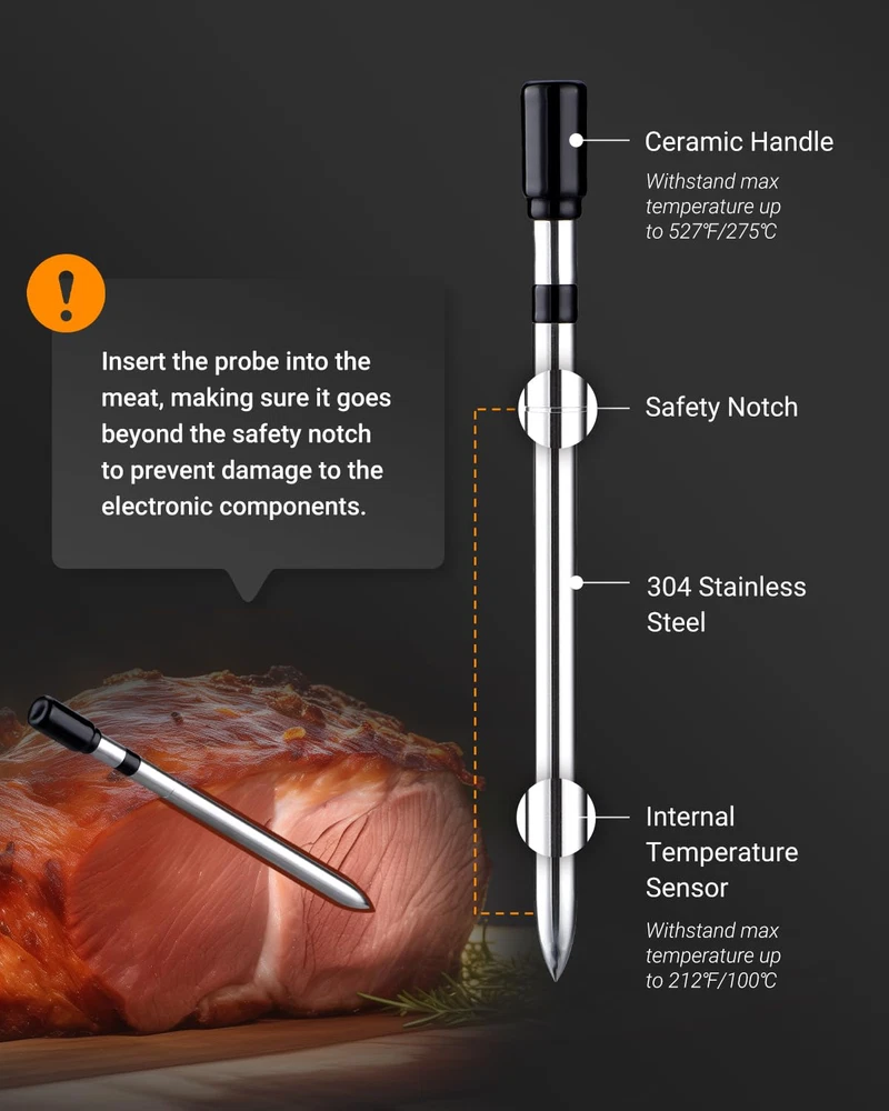 Meat Thermometer Digital Wireless - Wireless Meat Thermometer for Grilling and S