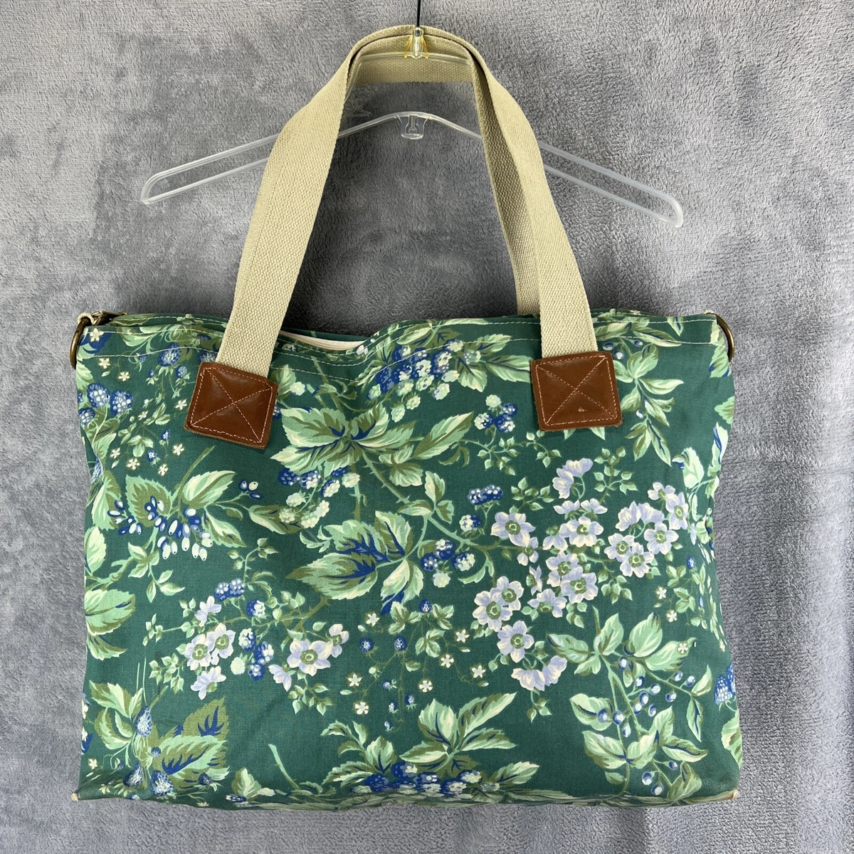 Vintage Floral Bag - Real Leather - Cotton