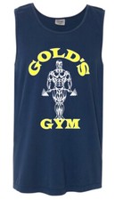 Vintage Style Golds Gym Logo Large Adult Workout Navy Tank