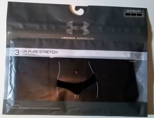 Under Armour Women's Sz XS UA Pure Stretch Thong Underwear 3 Pack Black
