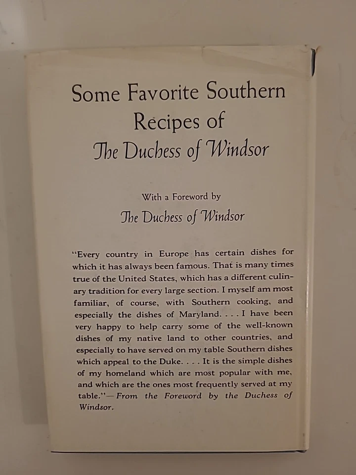 Signed Rare SOME FAVORITE SOUTHERN RECIPES OF THE DUTCHESS OF WINDSOR 1942 - Image 3 of 4