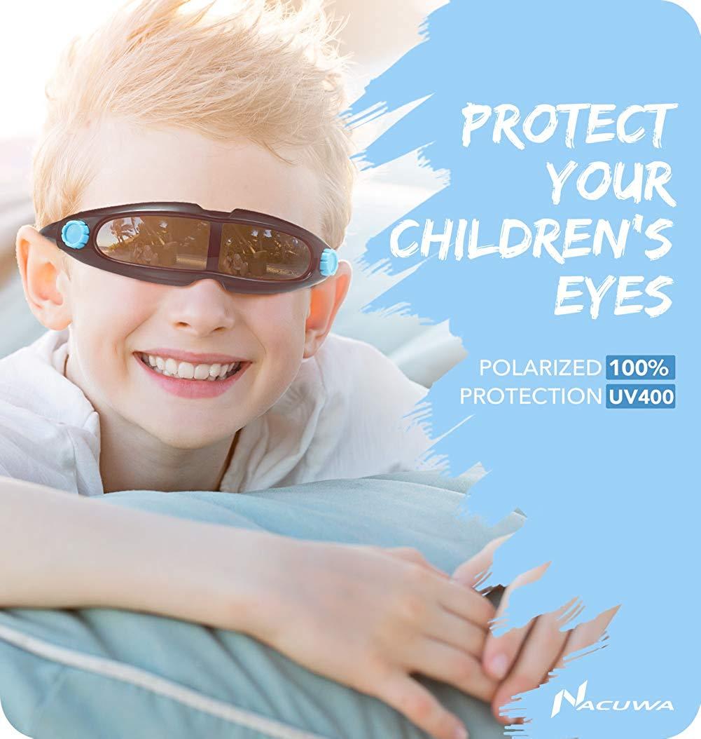 Nacuwa Kids Sunglasses Racing Style Sunglasses Boys Age 3-10 Kid Goggles Eyewear