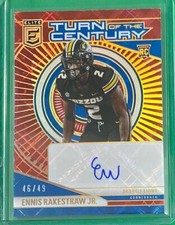 2024 DONRUSS ELITE FOTL ENNIS RAKESTRAW JR- TURN OF CENTURY RED AUTOGRAPH #46/49