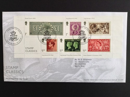GB QEII 2019 Stamp Classics M/Sheet on Typed Address First Day Cover London WC1 - 第 1/1 張圖片