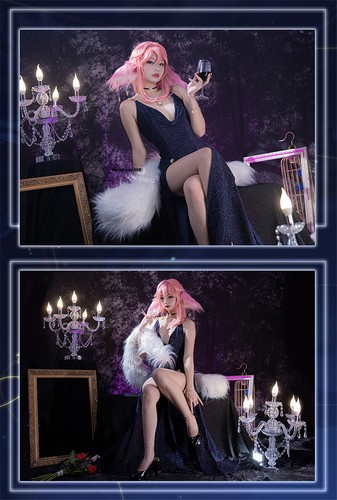 Genshin Impact Yae Miko Full Dress Cosplay Costume Anime Women Girl Black Suit - 第 10/25 張圖片