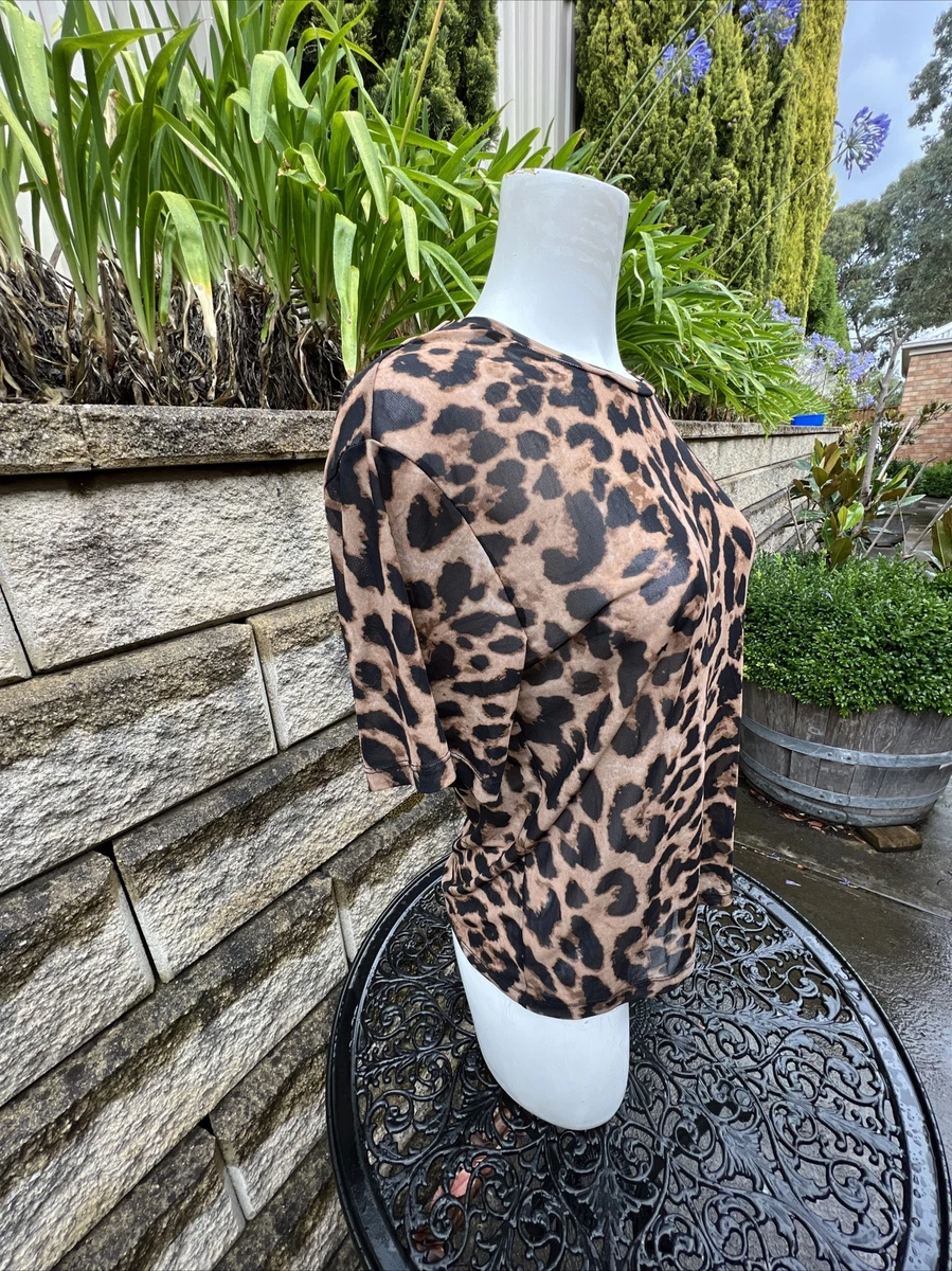 Animal print cheap sheer top