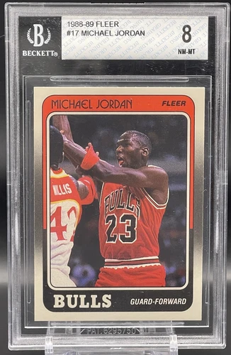 1988 Fleer Basketball #17 Michael Jordan Chicago Bulls HOF BGS 8 3RD YEAR CARD