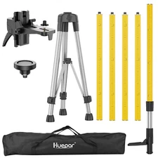 Huepar 12 Ft./3.7M Professional Laser Level Pole with Tripod and 1/... Fast Ship