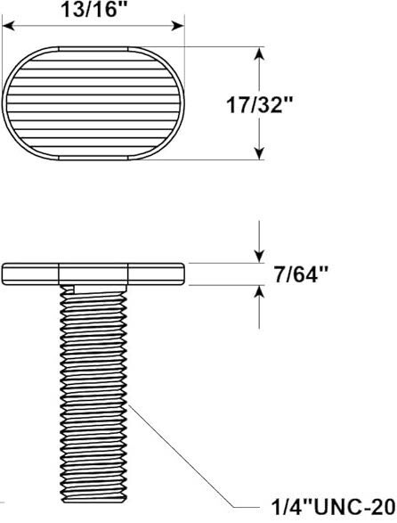 T Slot Bolts 1/4”-20 Thread Size Tee Bolt 2