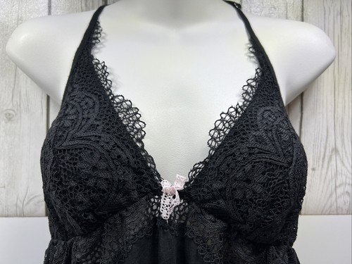 Body Victoria’s Secret di Victoria nero modal e pizzo slip per dormire taglia media - Foto 5 di 12
