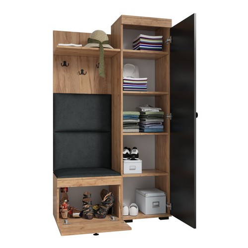 Flurgarderobe DUO, Garderobenschrank, Spiegel, Schuhschrank, fertig aufgebaut - Bild 17 von 33