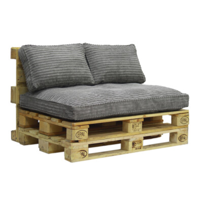 Palettenkissen Palettensofa CORD Set GRAU Sitzkissen Palettenauflage 80x120