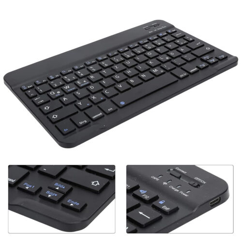 Bluetooth Tastatur Kabellos Keyboard für PC Tablet Notebook Laptop QWERTZ Layout - Bild 13 von 33