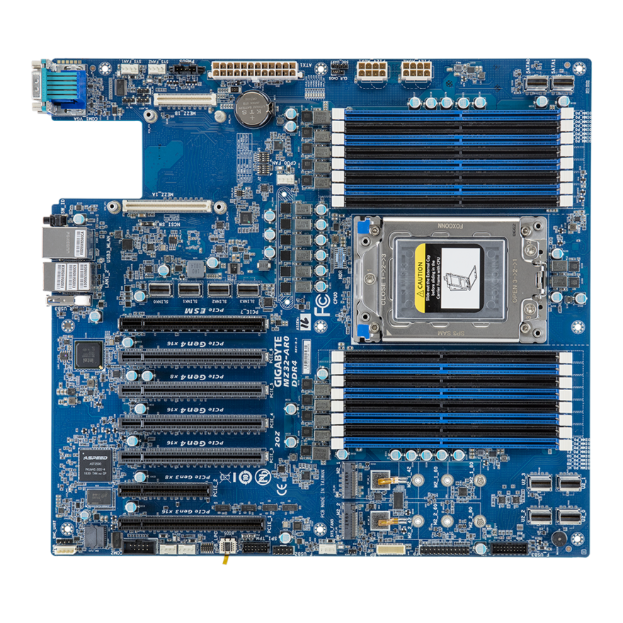 Gigabyte MZ32-AR0 SP3 Motherboard With AMD EPYC 7642 CPU 48 Croes 2 ...