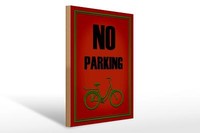 Holzschild Parken 30X40 Cm Fahrrad No Parking Holz Deko Schild