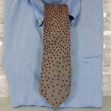Neck Tie Men Gray Red Heart Fun Cool Artist Valentines Silk Adult Casual Y2K Art