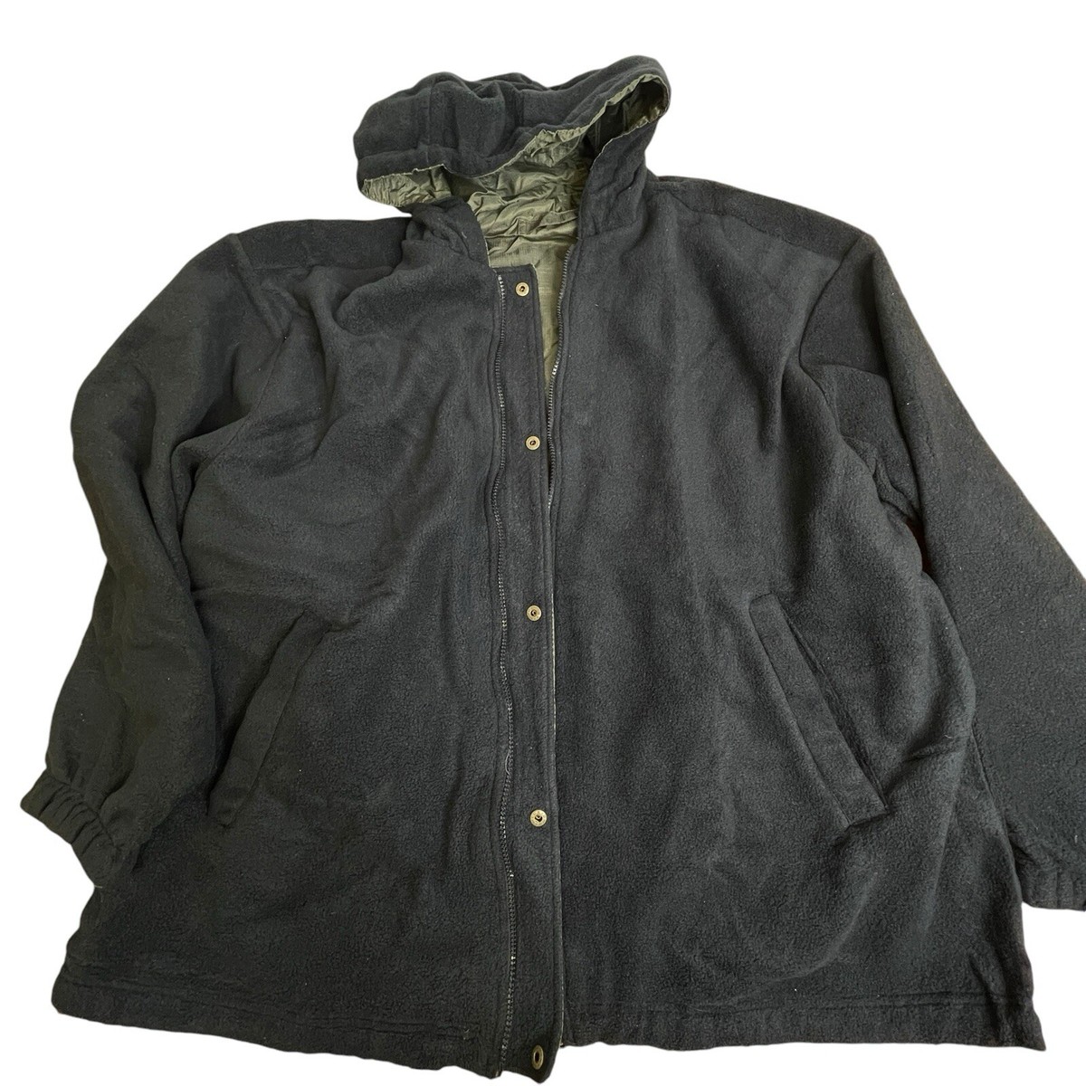Northwest Territory Mens 2X Reversible Jacket Black Fleece Green