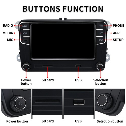 7" RCD780 PRO 187B RCD360 PRO3 NONAME Carplay Android Auto Radio For VW Passat - Picture 7 of 16