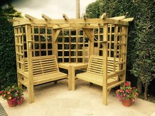 Corner Arbour - Garden Arbour - Wooden Garden Arbour - Garden Seating