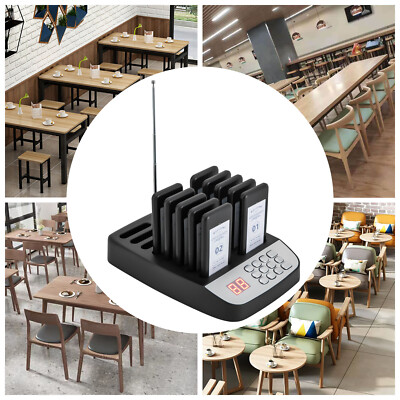 10 Restaurant Coaster Pager Guest Call Wireless Paging Queuing Calling System