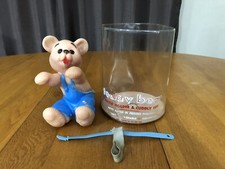 VINTAGE TEDDY BEAR CUDDLY TOY BOTTLE HOLDER  STRAP BONNYTEX 307 USA MADE