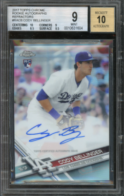 Cody Bellinger 2017 Topps Chrome Rookie Lmt. Ed.Rookie Card Mint 9 