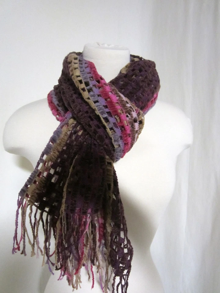 ¡NUEVO! Bufanda suave Missoni multicolor ciruela púrpura marrón, chal, envoltura Foto 3 de 4