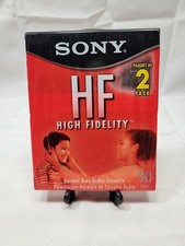 2 Pack Sony High Fidelity HF 90 Minute Audio Recording Blank Cassette Tapes NEW