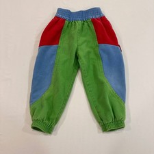 VTG OshKosh B'gosh Colorblock Pants Kids 3T Green Red Blue Made in USA  Kidcore