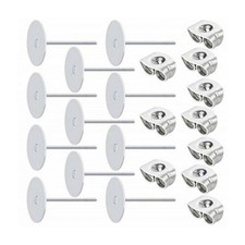 Hypoallergenic Flat Pad Posts 6mm Earring 8mm Fashion 100 Pairs Earring Studs