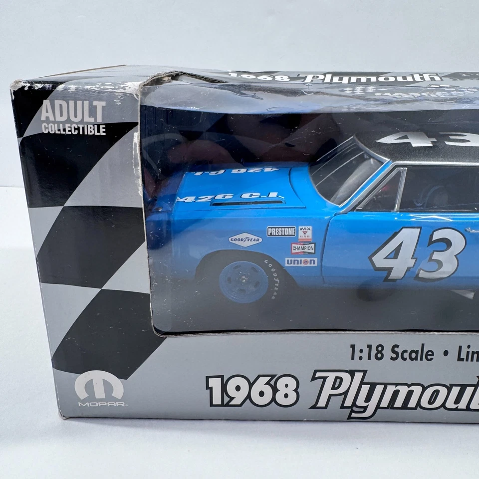 RC2 1:18 Diecast 2007~ RICHARD PETTY 1968 PLYMOUTH ROAD RUNNER Blue NEW - Image 2 of 4