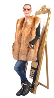 A5785 FUCHS WESTE FUCHSJACKE ECHT PELZ PELZWESTE FUCHSFELL Gr. 46 - FOX FUR VEST