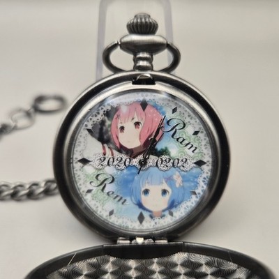Ram & Rem Re:Zero Starting Life in Another World Pocket Watch Birthday Memorial