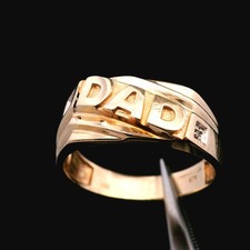 10KT Yellow Gold  DAD  Diamond Ring   Size 9....