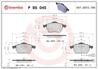 Bremsbelagsatz Scheibenbremse Prime Brembo P 85 045 FüR Audi VW Skoda Seat A3 TT