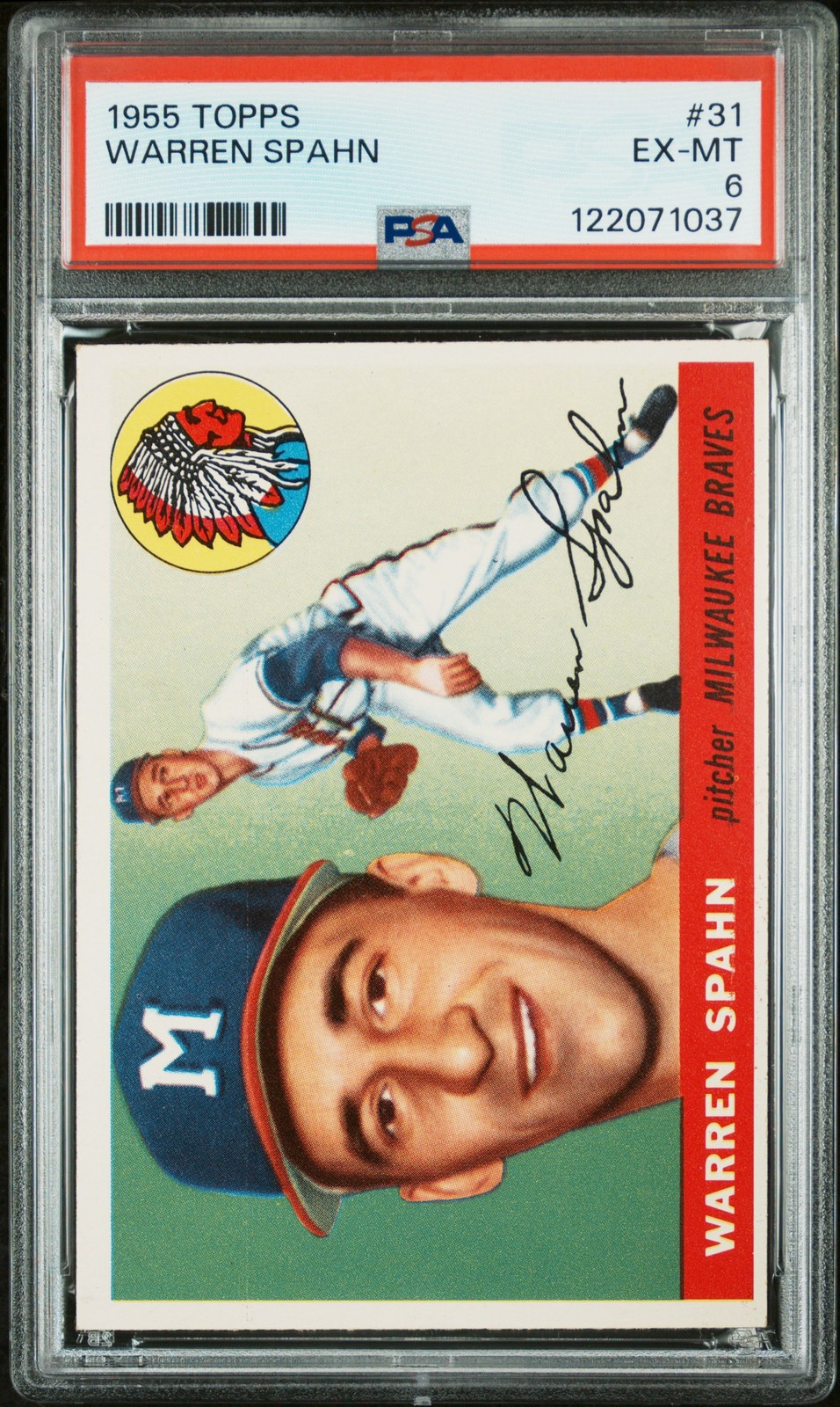 1955 Topps #31 Warren Spahn PSA 6 Excellent-Mint!!