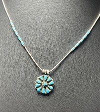 Silber Kette-Collier Türkis Navajo Schmuck USA