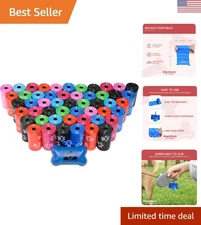 Convenient 960 Pack of Rainbow Dog Poop Bags with Bone Dispenser – Eco-Friendly
