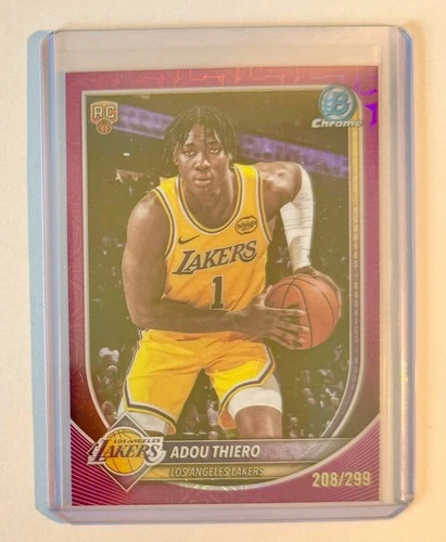2025 Bowman Mega Box Basketball Fuchsia Mojo Refractor Adou Thiero #BCV-36