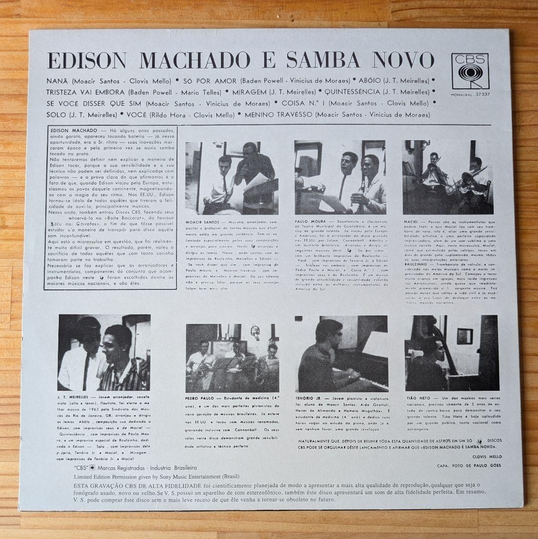 Edison Machado Samba Novo Vinyl LP Brazil Jazz Samba Latin Jazz