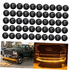 50X 3/4" Inch Trailer Lights 3 LED Trailer Side Marker Light Smoked Lens Amber