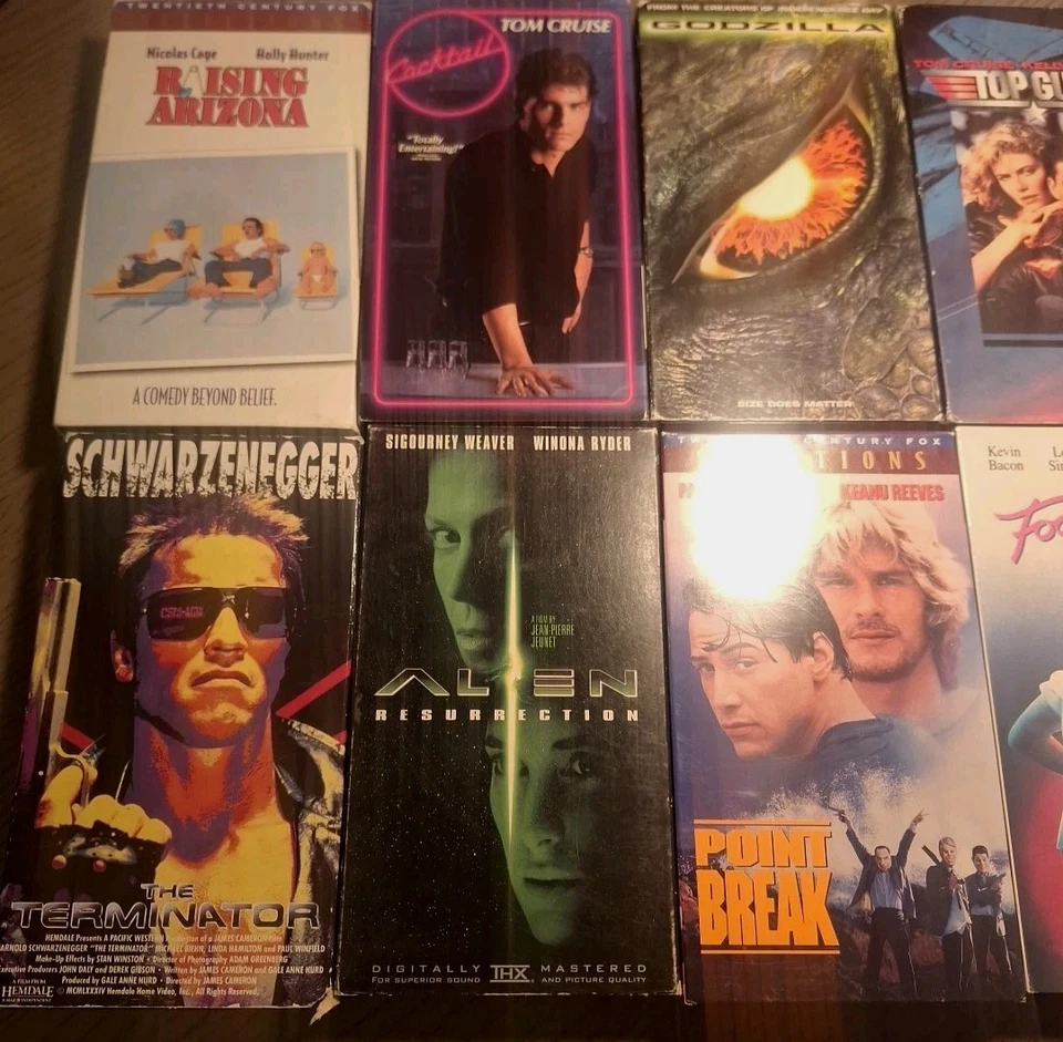 14 VHS Bundle Lot 80s-90s Classics RARE Action Top Gun Terminator Point Break ET Foto 2 de 4