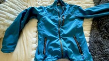 Ariat Soft shell Jacket Womens Large Teal Leopard Print Trim Full Zip Western