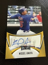 2021 Leaf Draft - Base Autographs Miguel Amaya #BA-MA2 Gold (AU, RC)