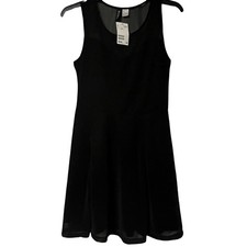 NWT H&M Black Mini Dress with Illusion Neckline NEW
