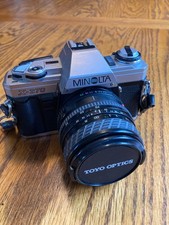 Minolta X-370 35mm Film SLR Camera Kit with Toyo Optics Lens, Tested and Working