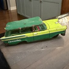 SUPER RARE 4.5" Vtg 1958 Mercury Commuter Tin Toy Car Japan Green Colorway Wagon