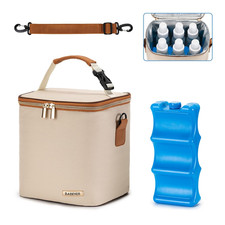 Breastmilk Cooler Bag with Ice Pack Fits 6 Baby Bottles up to 9 Ounce, Baby Bott