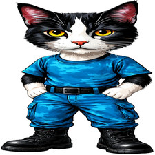 30 Custom Blue Camo Kitty Cat Personalized Address Labels